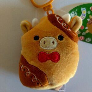 NWT 3.5" Jericho Gingerbread Cow Purse Clip Squishmallows Easter Holiday Foodie